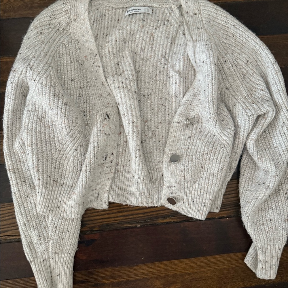 Stradivarius Speckled Cream Cardigan
